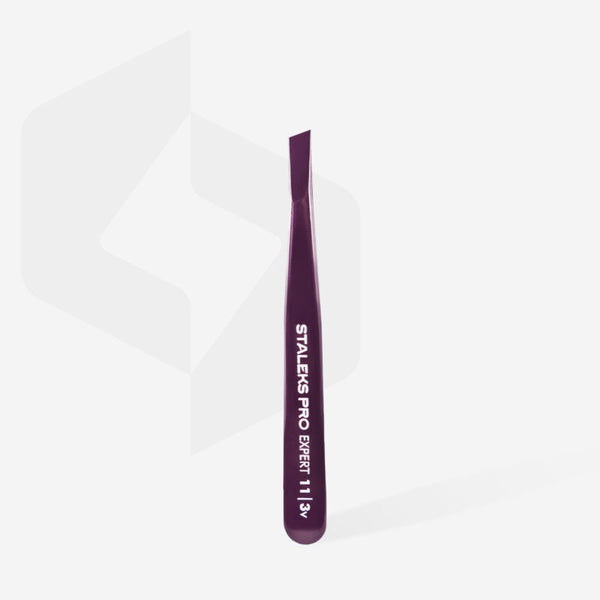 Eyebrow tweezers violet EXPERT 11 TYPE 3v (wide beveled) Staleks